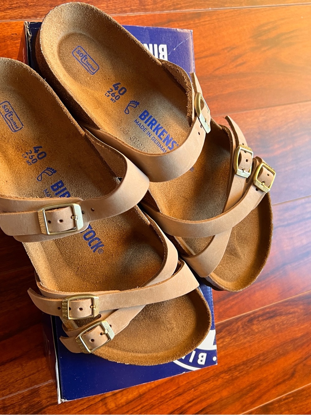 Birkenstock Woman Tan Double Buckle Sandals